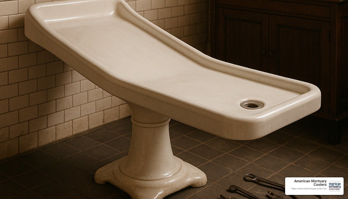 Porcelain and the Past: Exploring Antique Embalming Tables - American Mortuary Coolers & Equipments Porcelain and the Past: Exploring Antique Embalming Tables - American Mortuary Coolers & Equipments
